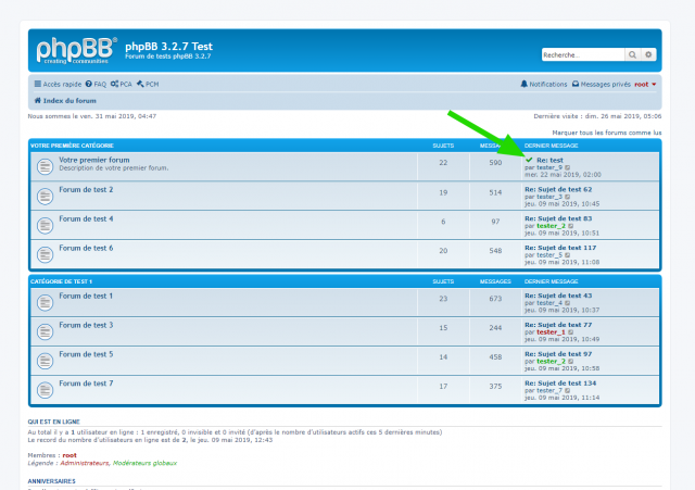 phpBB - Best Answer extension - Page d’index du forum.png