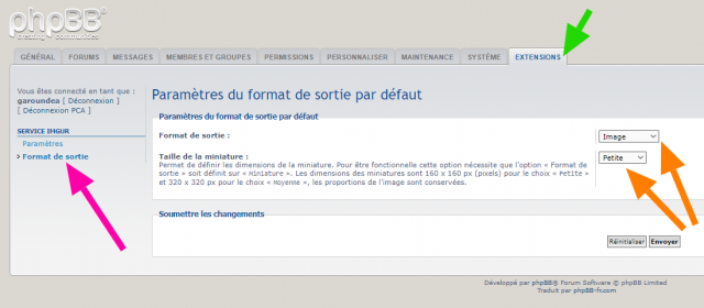 phpBB - Extensions - Imgur - Paramètres de l’extension - Format de sortie par défaut des images envoyées via le service Imgur et insérées dans les messages.png