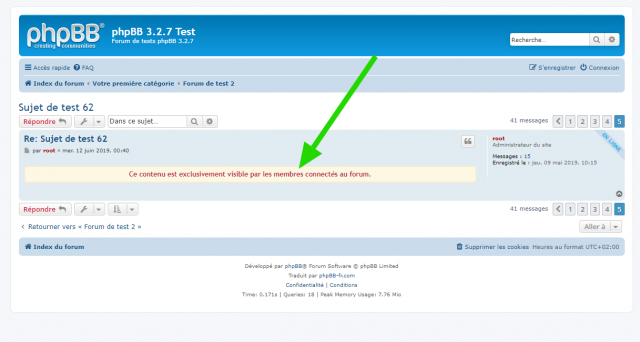 phpBB - Extension - Hide - Vue d’un message dont le contenu est masqué aux visiteurs.png