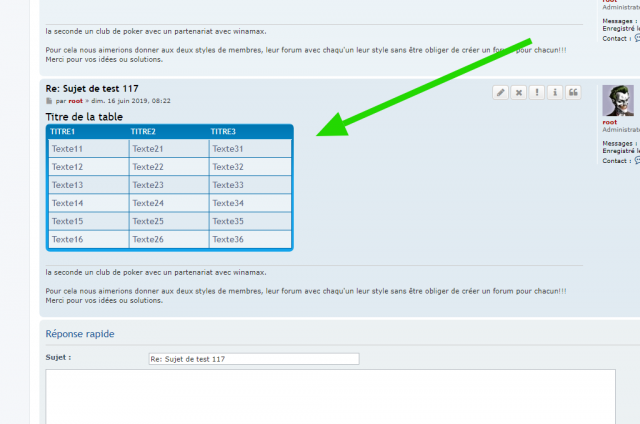 phpBB - Extension - Tables - Vue d’un sujet - Exemple de tableau.png