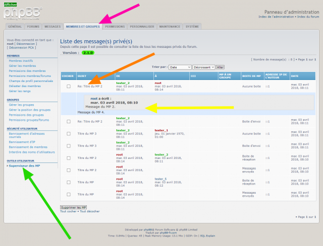 Page du superviseur de MP - Clic sur le titre pour afficher le contenu du MP.png (221.29 Kio) Vu 32175 fois Page du superviseur de MP - Clic sur le titre pour afficher le contenu du MP.png