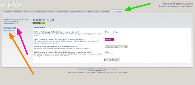 Paramètres de l’extension « Topic Author ».png (128.78 Kio) Vu 15477 fois Paramètres de l’extension « Topic Author ».png